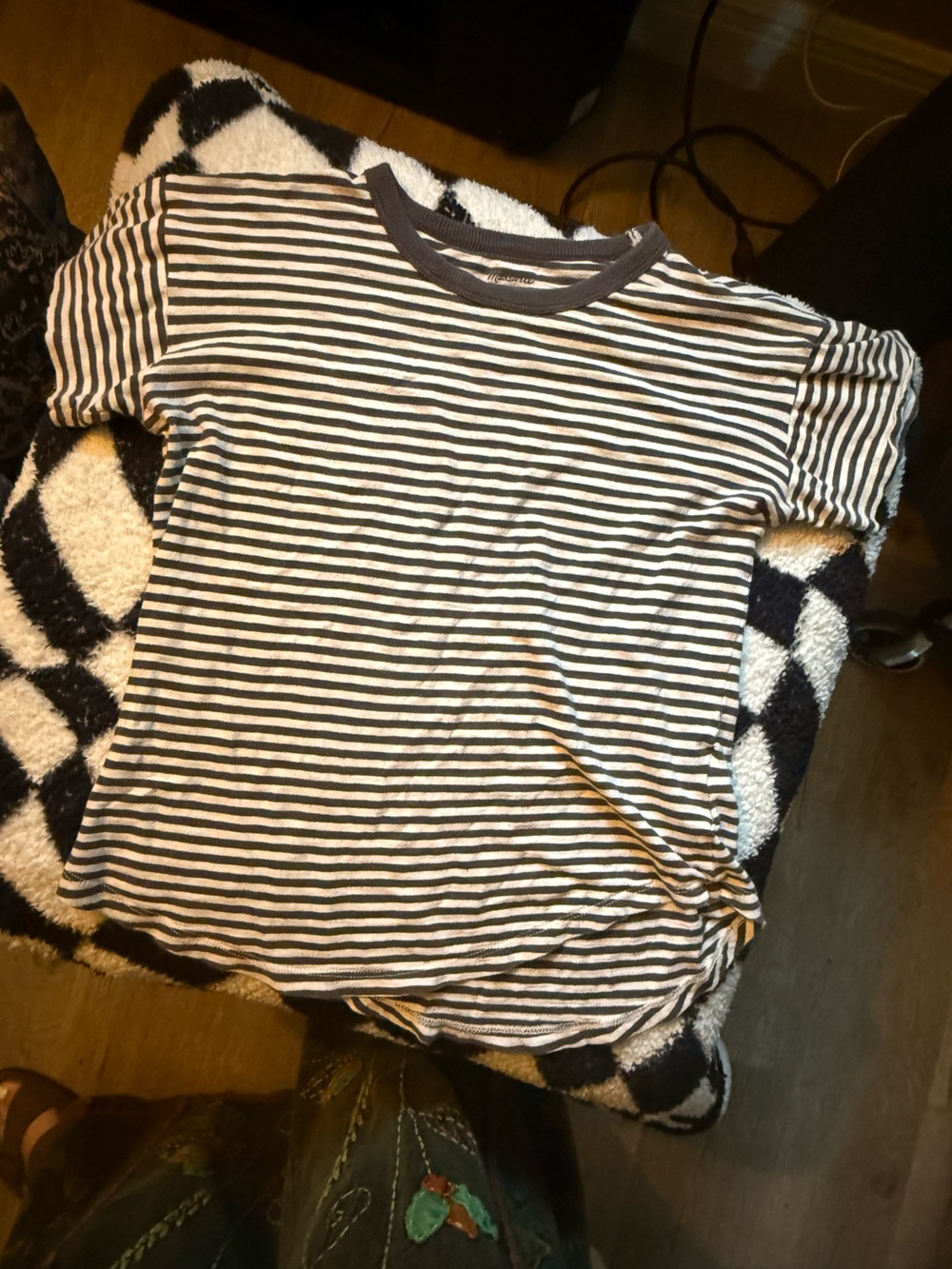 Madewell Black and White Striped Short Sleeve Tee